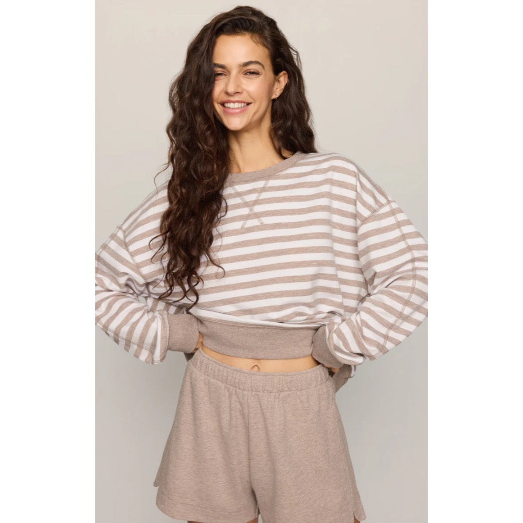Z SUPPLY - EVERYDAY FRENCH TERRY STRIPED CREW | Heather Ash