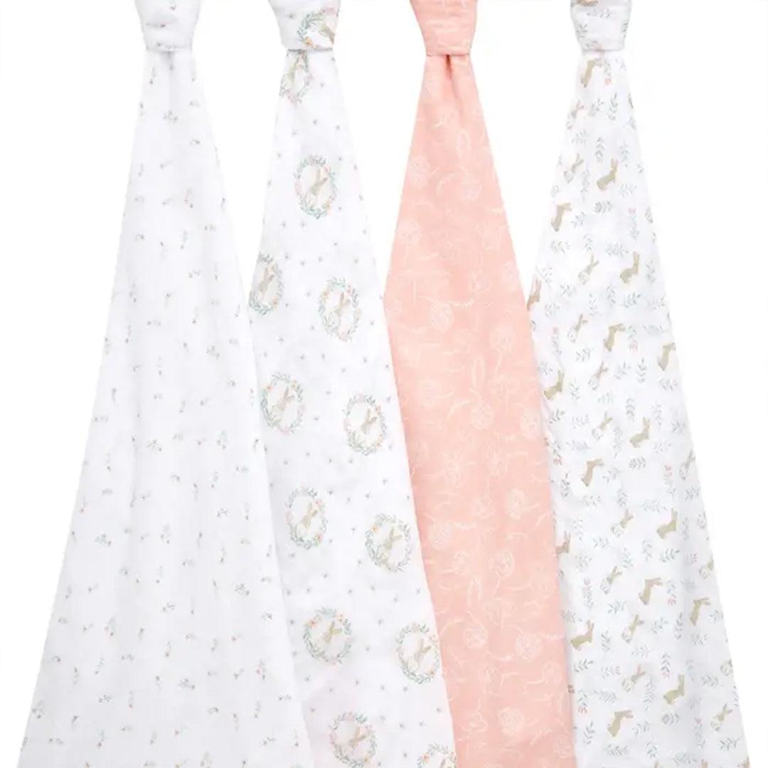 aden + anais Essentials Cotton Muslin Swaddles - 4 Pack - Blushing Bunnies