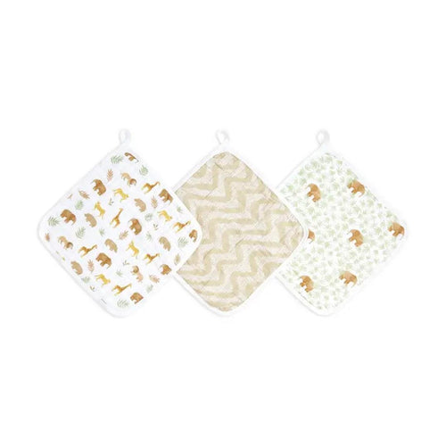 aden + anais Essentials Cotton Muslin Washcloths Set - 3 Pack - Tanzania