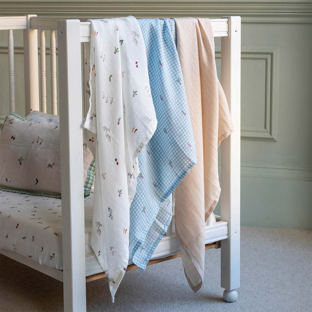 Avery Row Organic Baby Muslin Squares Set of 3 - Little Farm