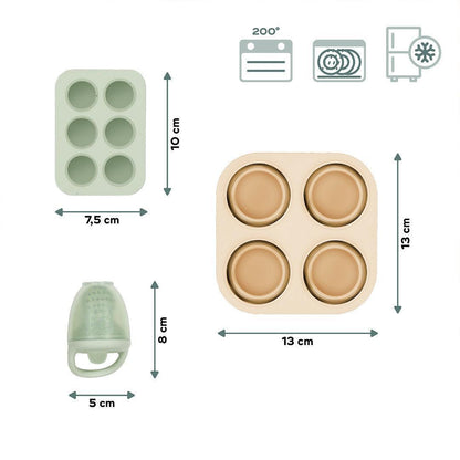 Babymoov Silicone Containers & Feeder Set - Green