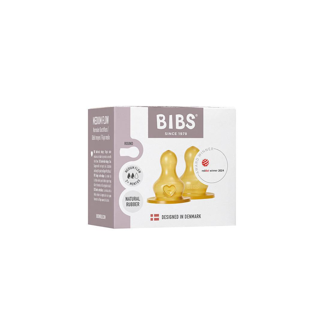 BIBS Medium Flow Bottle Nipple 2 Pack Latex - Clear