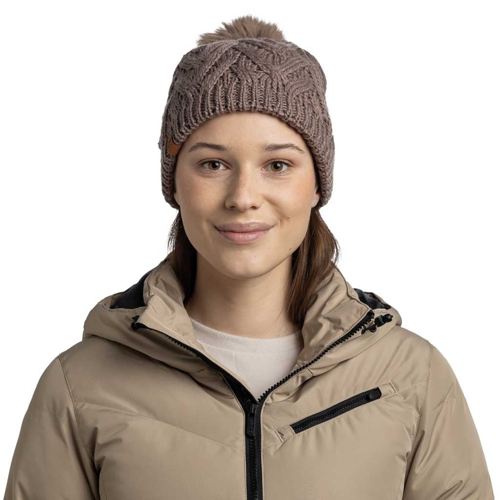 Caryn Knitted Beanie & Fleece Band