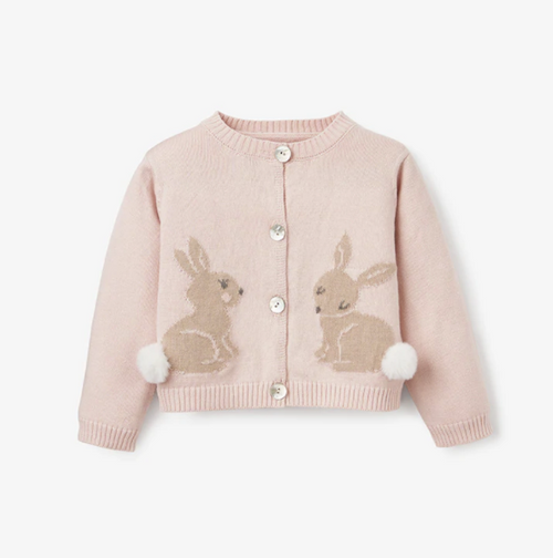 Bunny Cotton Knit Baby Cardigan
