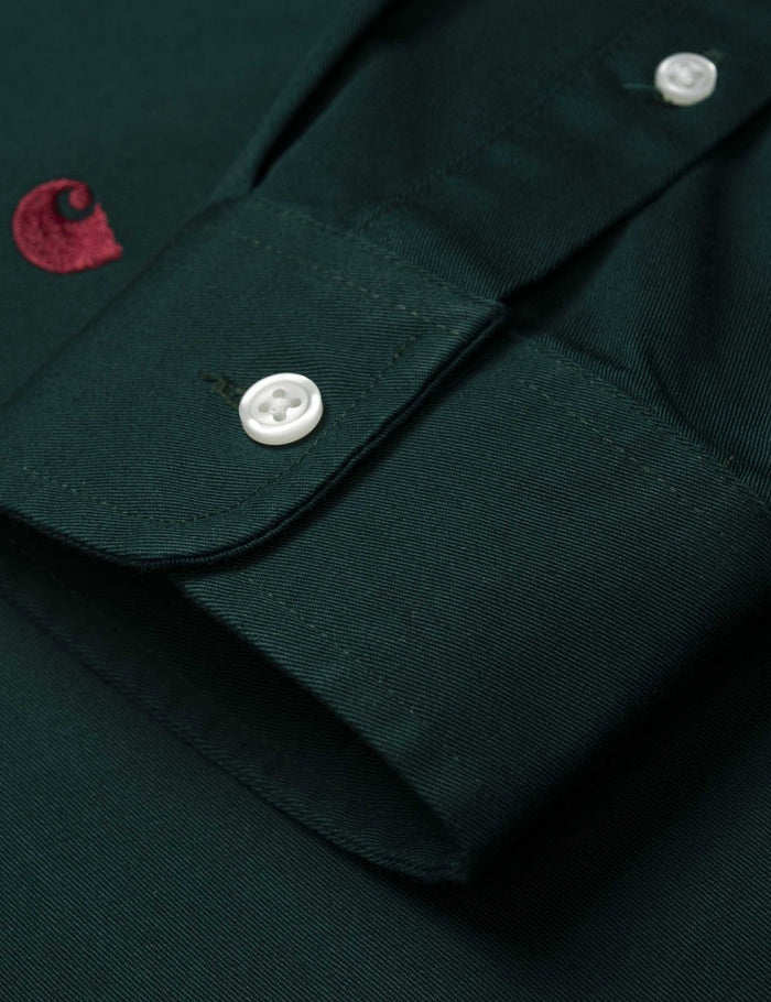 Carhartt-WIP Madison Shirt - Dark Fir Green / Merlot Red