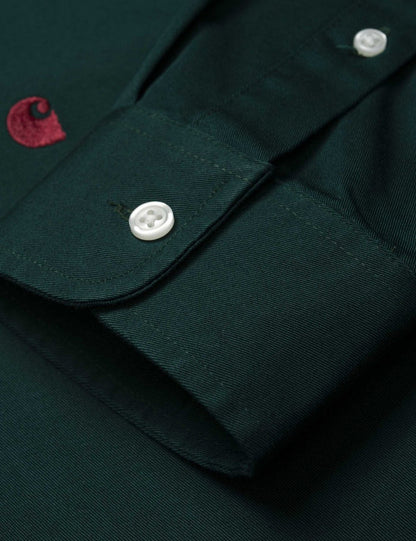 Carhartt-WIP Madison Shirt - Dark Fir Green / Merlot Red