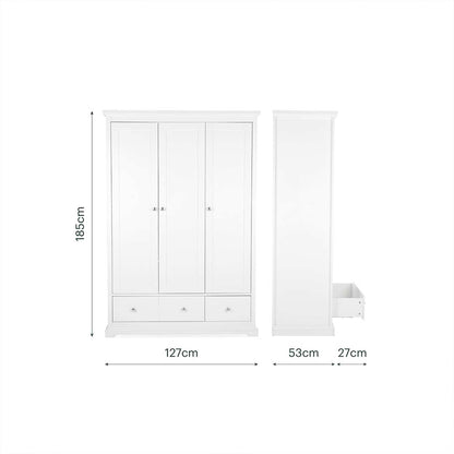 CuddleCo Beaumont Triple Wardrobe - White