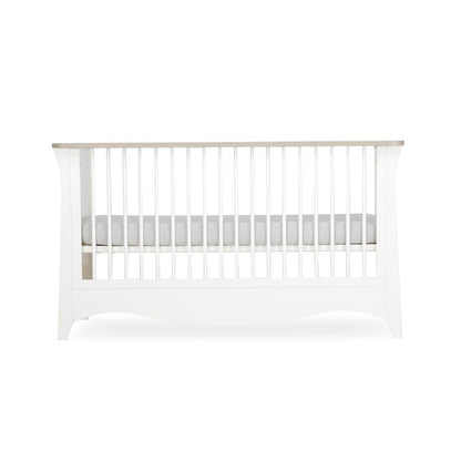 CuddleCo Clara 2 Piece Set 3-Drawer Dresser + Cot Bed  - White/Ash