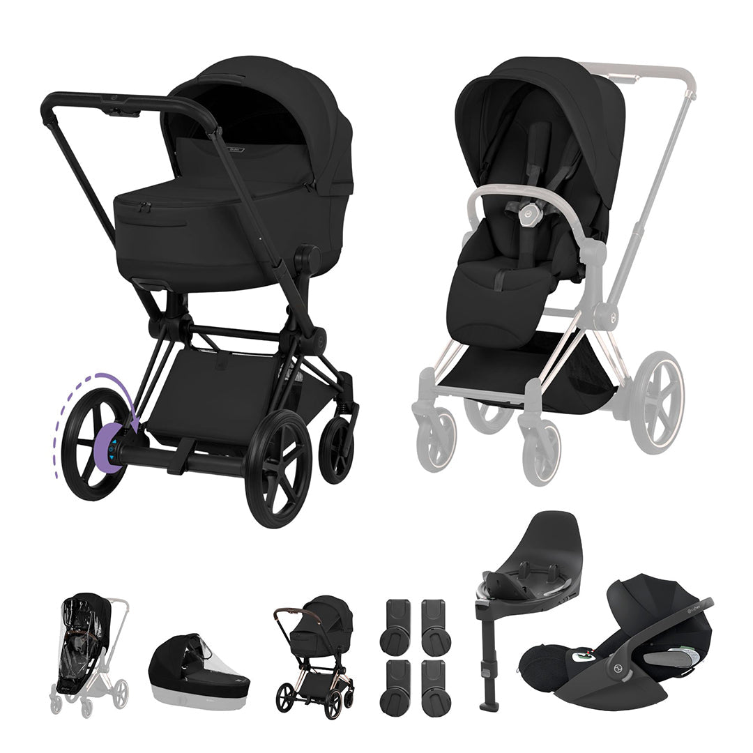 CYBEX e-PRIAM Fold Cot Travel System Bundle - Style