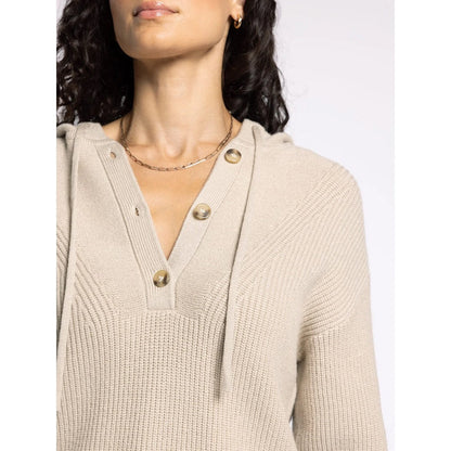 THREAD & SUPPLY - DOLLY SWEATER HOODED TOP | OXFORD TAN