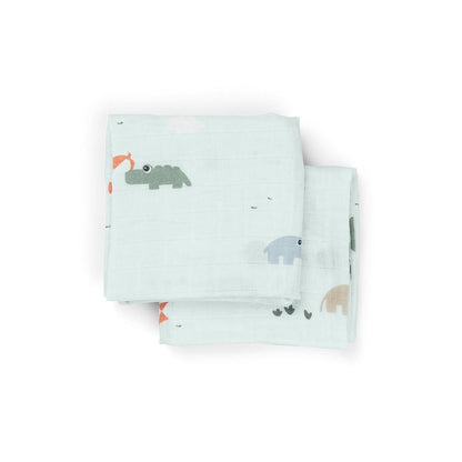 Done by Deer Burp Cloth 2 Pack - Playground Blue