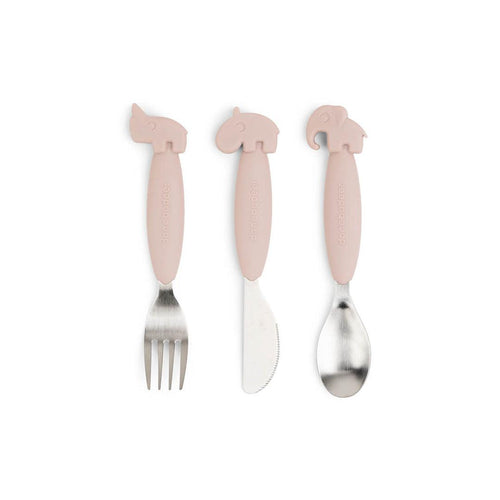 Done by Deer Easy-Grip Cutlery Set - Powder - Deer Friends