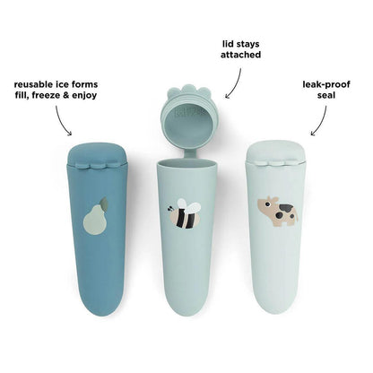Done by Deer Silicone Ice Pops 3 Pack - Tiny Farm Blue