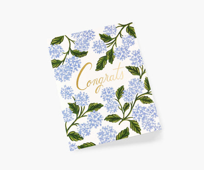 Hydrangea Congrats Card - Single Card