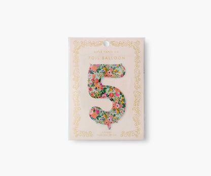 Numbered Foil Balloon - Garden Party