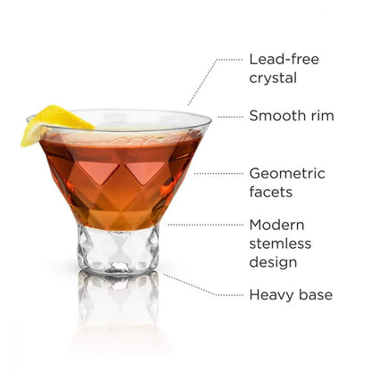 Viski Gem Crystal Martini Glasses