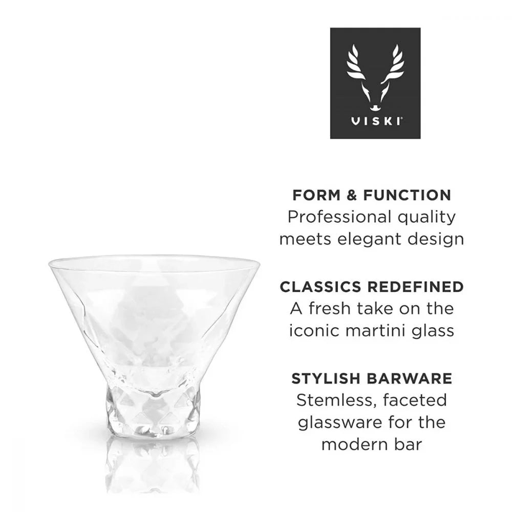 Viski Gem Crystal Martini Glasses