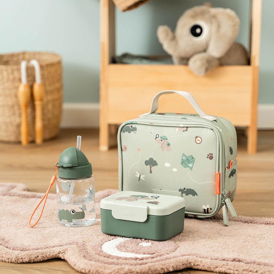 Done by Deer Tiny Lunch Box With Snack Picks - Tiny Trails Green