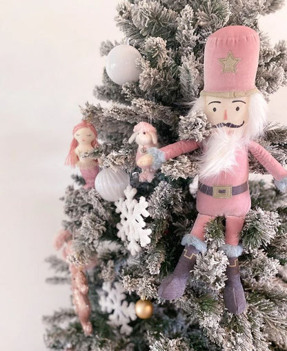 Pink Plush Nutcracker Shelf Sitter