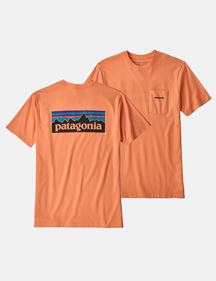 Patagonia P-6 Logo Pocket Responsibili-Tee T-Shirt - Peach Sherbet Orange