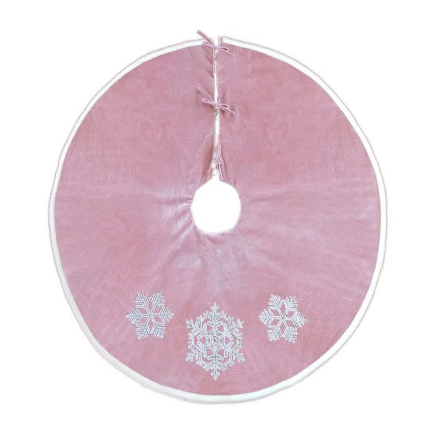 Dusty Rose Snowflake Tree Skirt