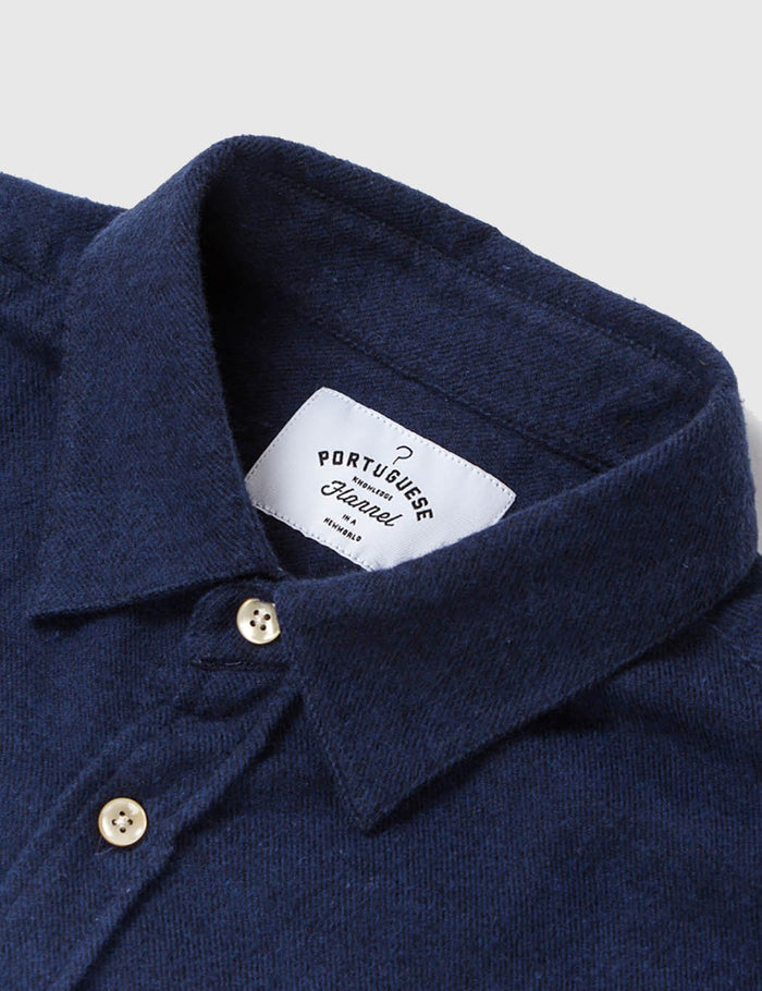 Portuguese Flannel Teca Shirt - Navy Blue