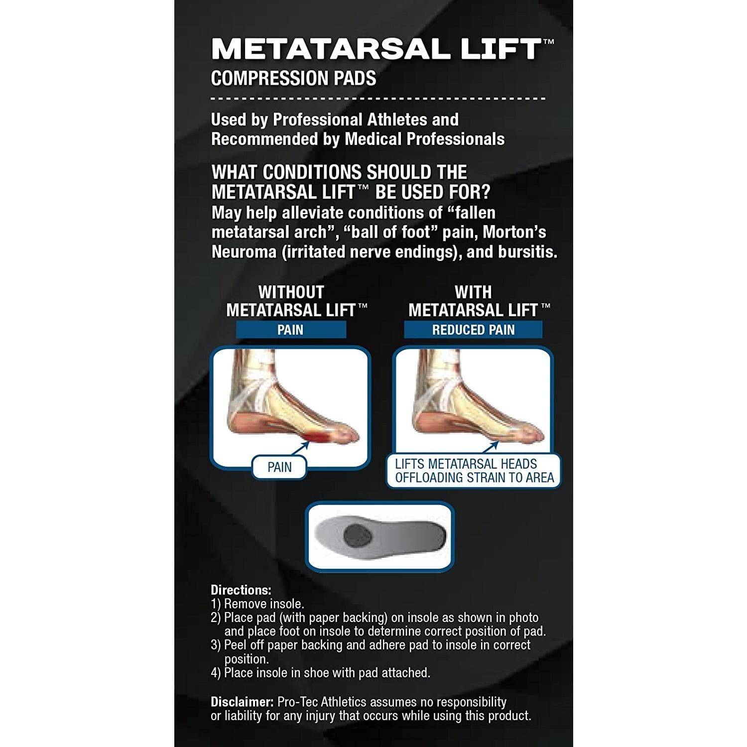 Pro-Tec Metatarsal Lift Compression Pads (one pair)~