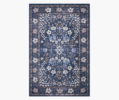 Palais Meadow Printed Rug - Navy