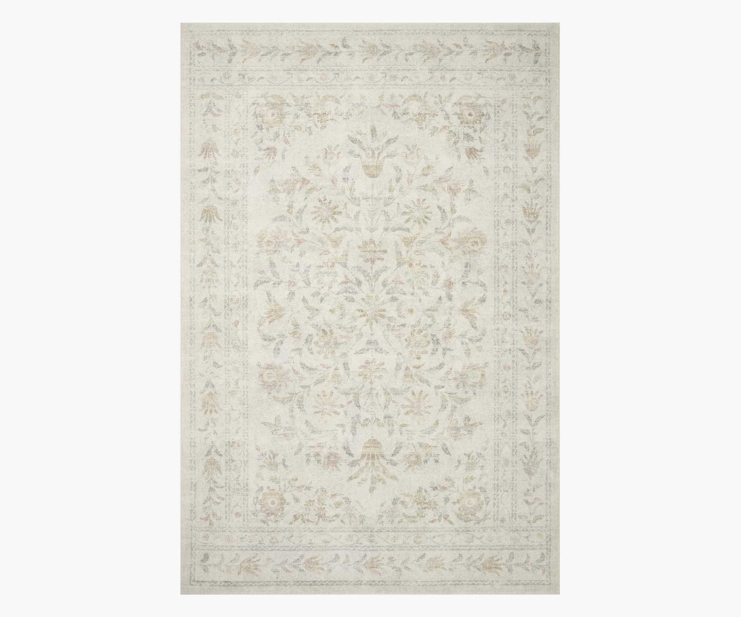 Courtyard Lily Printed Rug - Yellow Multi