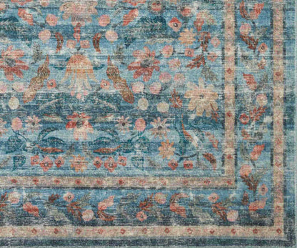 Courtyard Eve Printed Rug - Blue