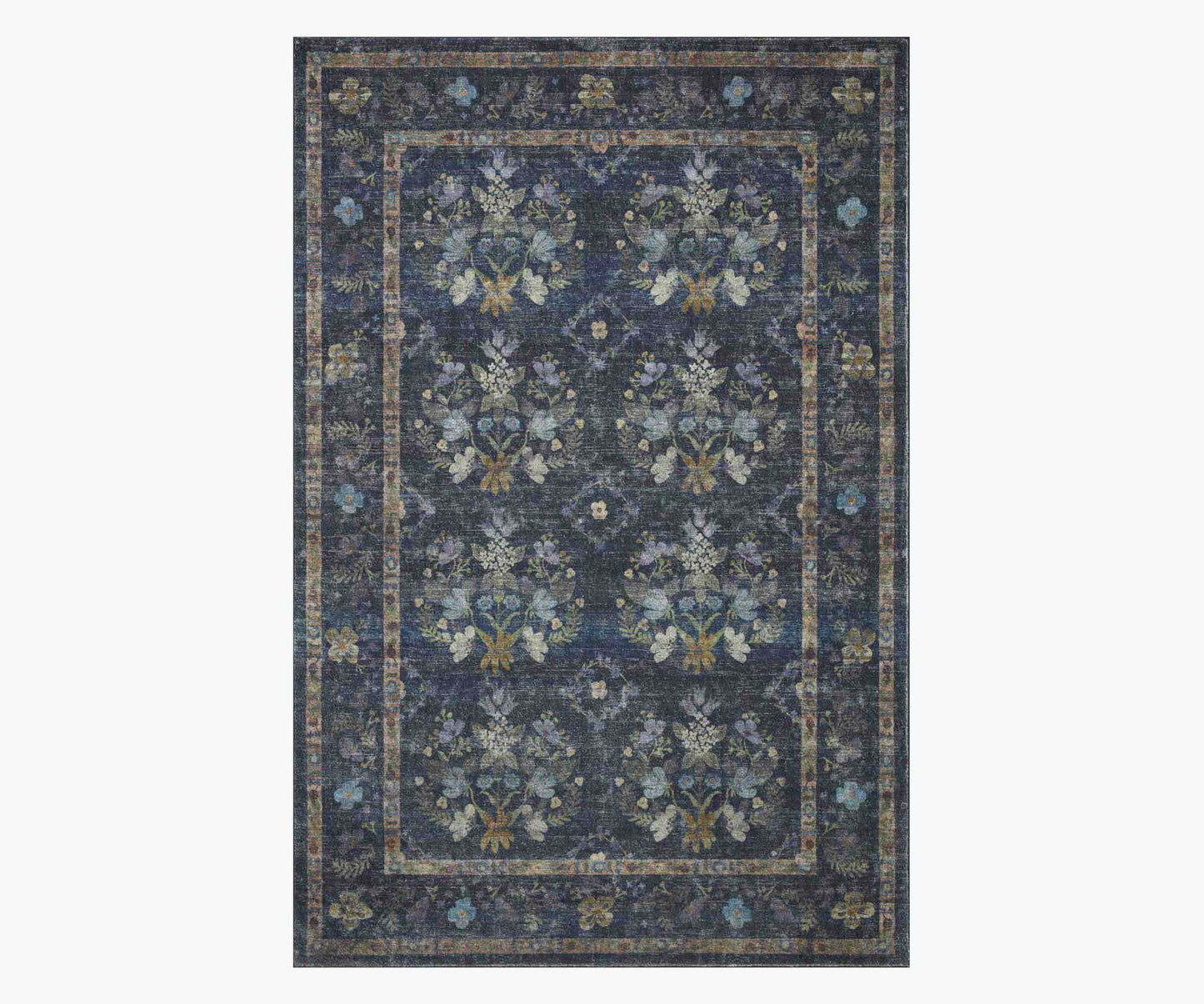 Courtyard Seville Printed Rug - Navy