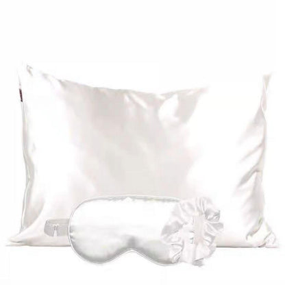 satin sleep set in ivory/black