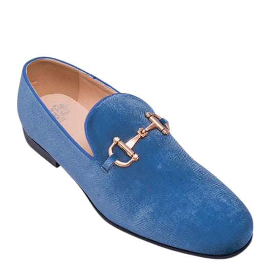 Teal velvet prom loafer for men – KCT Menswear