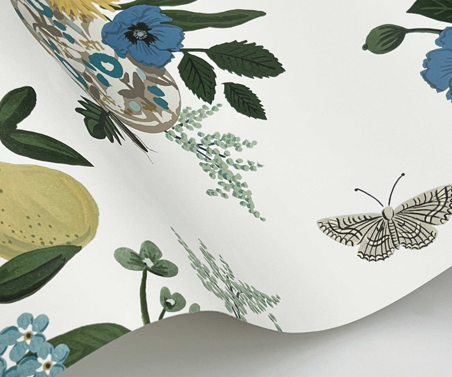 Flower Studies Wallpaper Sample - Blue Multi